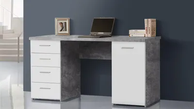Produktbild von Schreibtisch Net109Computertisch Büro Home Office Beton weiß matt
