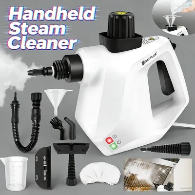 Immagine prodotto di Pulitore a vapore portatile, ideale per una pulizia a vapore versatile - 9 accessori inclusi - Potenza: 801–1000 W - Colore: bianco