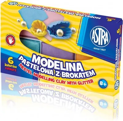 Produktbild von ASTRA Thermotvrdnouc Plastilin 6 Farben, Pastellfarben mit Glitzer
