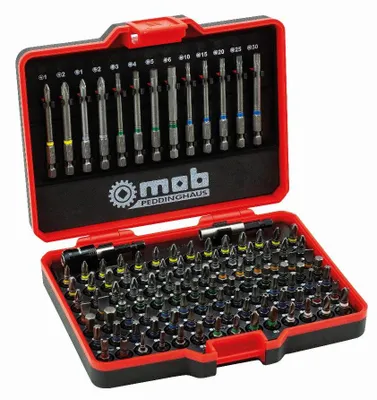 Immagine prodotto di Set di punte Peddinghaus da 113 pezzi con anello colorato, incl. 2 supporti magnetici, 9460113001