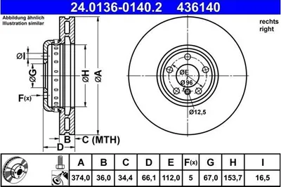 Produktbild von Bremsscheibe ATE 24.0136-0140.2