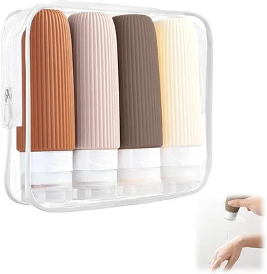 Produktbild von Famanu Reiseflaschen 60ml - Silikonflaschen für Toilettenartikel