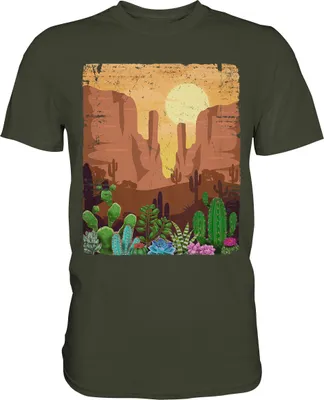 Produktbild von Kaktus Wüste T-Shirt – Urban Khaki / M