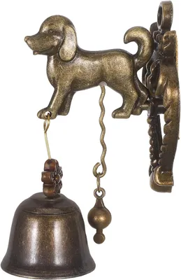 Produktbild von Vintage-Wandglocke aus Metall in Tierform, dekoratives Windspiel für Garten oder Balkon