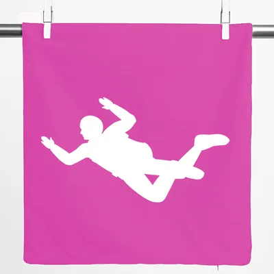 Produktbild von Huuraa Kissenbezug Skydiving Silhouette 40x40cm Fuchsia Baumwolle Dekokissenbezug Geschenkidee