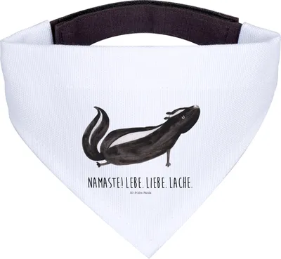 Produktbild von Mr. & Mrs. Panda Hunde Halstuch Stinktier Yoga - Weiß - Geschenk, Hundehalstuch, Namaste, Raubtier, Tuch, Für, Hund, Liebe, Wildtier