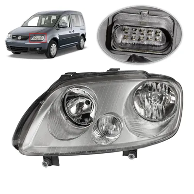 Zdjęcie produktu dla Reflektor H7/H1 lewy Do VW Caddy 3 r. prod. 04-10 Touran 1T r. prod. 04-07