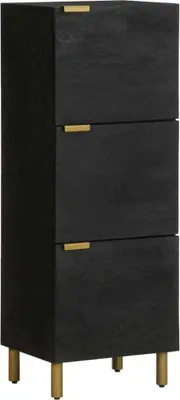Image de Buffet noir 40x33x110 cm bois d'ingénierie