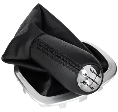 Produktbild von Renault Clio III 05-12 Schaltknauf SCHWARZES  + CHROM + SCHWARZE Schaltmanschette mit SILBERNEN Rahmen 5-GANG