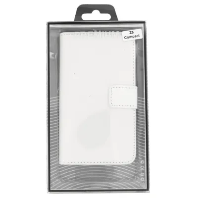 Produktbild von Book Case Handyhülle für Sony Xperia Z5 Compact Weiß Leder Schutz