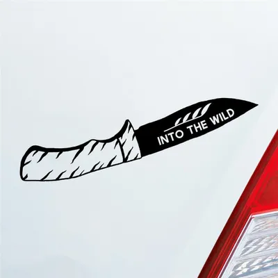 Produktbild von Auto Aufkleber Klappmesser Messer Knife Jagd Hunting Wild Wald Car 19x3 cm Schwarz Glanz Sticker Heckscheibenaufkleber