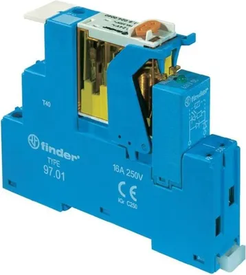 Produktbild von Relais-Koppelmodul 1P 16A 24VDC, Statusanzeige, Kontaktverriegelung, Schraubklemmen, 35mm DIN-Schienenmontage, 4C.01.9.024.0050