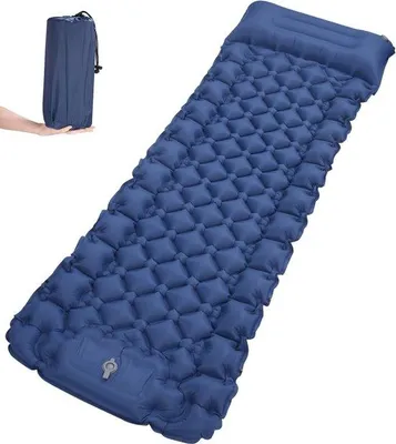 Produktbild von Famanu Campingluftmatratze mit integriertem Kopfkissen - Blau