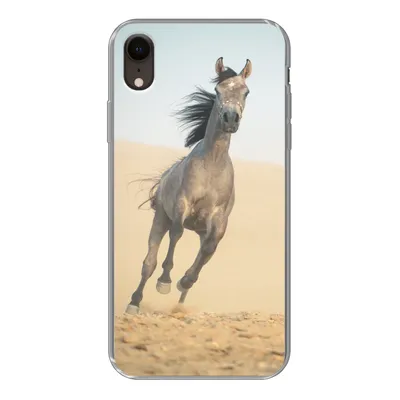 Produktbild von MuchoWow® Handyhülle Schutzhülle Hülle für iPhone XR Pferd - Sand - Wüste Silikon Softcase Handy Hülle - Schutzdeckel