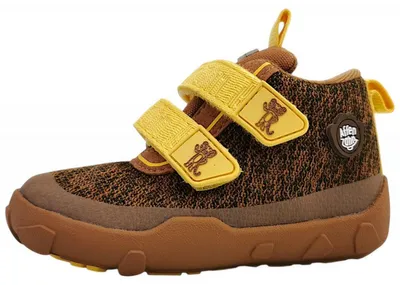 Image de Bottes pour enfants Affenzahn, modèle tigre, pour garçons, à scratch, chaussures pieds nus, couleur marron
