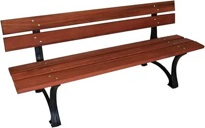 Imagen del producto de Banco de jardín Silecomplaza Luzern, para 4 personas, de hierro fundido y madera de eucalipto