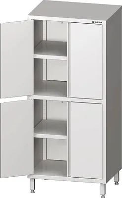 Produktbild von Hochschrank mit Flügeltüren, 700x600x1800 mm, mit zwei Schrankräumen, verschweißt