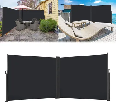 Obrázek produktu pro Výsuvná boční clona – clona na balkon – clona pro soukromí – sluneční clona – clona proti větru – polyester s vodoodpudivou úpravou
