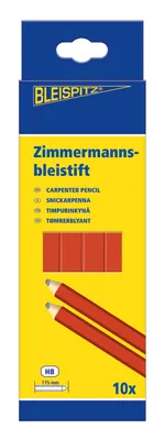 Produktbild von Bleispitz Zimmermannsbleistift (10 Stk., Graphitmine HB, 175 mm) 1454