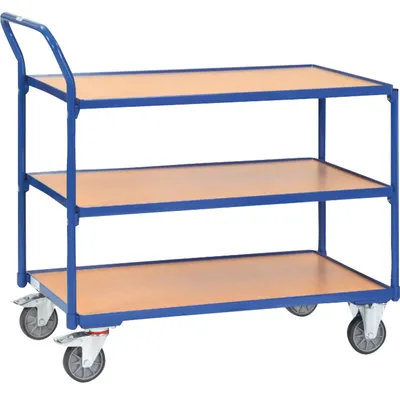 Produktbild von fetra 2750, Sperrholz, Stahl, Regalwagen, Blau, 300 kg, 4 Rad/Räder, 12,5 cm