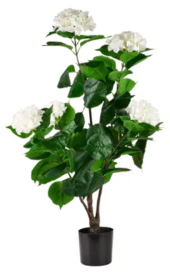 Produktbild von Kunstpflanze Kunststoff Viridis Hortensie 14x13x92 cm Weiß 1 Stück