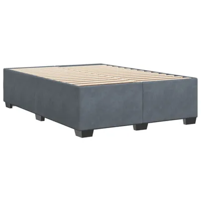 Produktbild von Bettgestell ohne Matratze Dunkelgrau 140x190 cm Samt