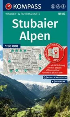 Obrázek produktu pro KOMPASS Turistická mapa 83 Stubaiské Alpy 1:50 000