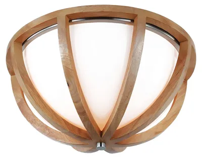 Immagine prodotto di Plafoniera Industrial Nordica Allier Legno Legno Chiaro Acciaio 2 Luci E27