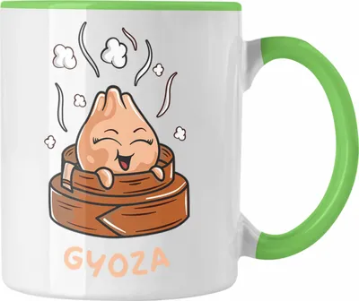 Produktbild von Trendation - Dumpling Tasse Geschenk Gyozas Asiatisch Sushi Liebhaber Geschenkidee Lustige Grafik (Grün)