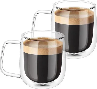 Produktbild von Famanu Doppelwandige Gläser 250 ml - 2 Stück aus Borosilikatglas für Tee und Kaffee