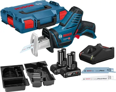 Image de Scie sabre sans fil GSA 12V-14 Bosch / 2x batterie 4,0 Ah + chargeur en boîte L