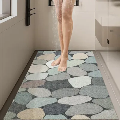 Produktbild von Duschmatte rutschfest 45x75 cm PVC mit Ablaufloch für Nassbereiche