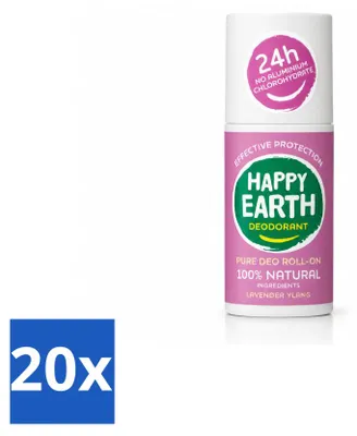 Produktbild von 20 x Happy Earth Deodorant Roll-On Lavender Ylang - 75 ml - Vorteilspackung - 20 Stücke