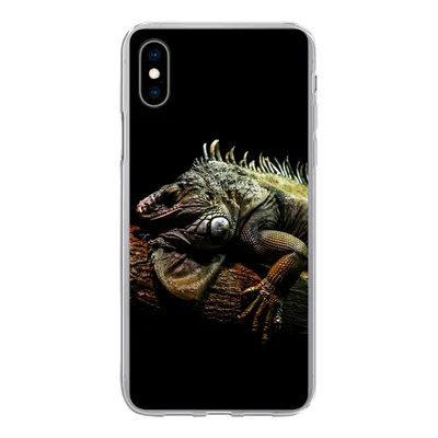 Produktbild von MuchoWow® Handyhülle Schutzhülle Hülle für iPhone Xs Tier - Zweig - Schwarz Silikon Softcase Handy Hülle - Handytasche