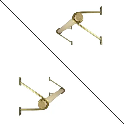 Produktbild von Natural Goods Berlin GARD PRENZLBERG, Halterung für Kleiderstange, Wandmontage, Wandgarderobe, Antik Gold, 12 cm, Rundstab Eiche 100 cm, 2 Stück