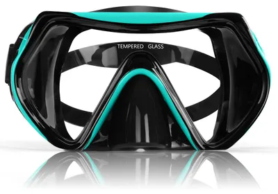 Image de Masque de snorkeling avec verre trempé, offrant une vue panoramique à 180°, anti-buée et étanche, idéal pour le snorkeling et l'apnée