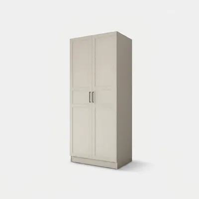 Produktbild von Kleiderschrank Minimalis mit 2 Türen, Regalböden und Kleiderstange