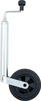 Produktbild von WINTERHOFF Stützrad 150 kg, 48 mm, Höhe 505-725 mm, Vollgummi 200x50 Kunststofffelge, Rangierhilfe an der Deichsel, für Anhänger und Wohnwagen