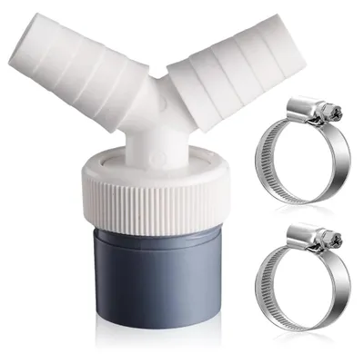Abflussadapter Y für Waschmaschine, Ø 40 mm, 2 Schlauchschellen