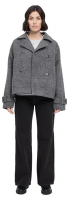 Produktbild von Mazine Vegan Wool Peacoat  - Damen Winterjacke, Größe:L, Farbe:anthracite mel.