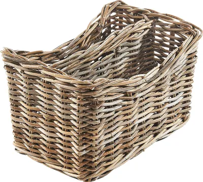 Produktbild von Kobolo Zeitungsständer aus Rattan kubu grey 2 Fächer - Halterung für Zeitungen Broschüren Briefe Magazinsammler Zeitschriftenkorb Magazinständer Buch
