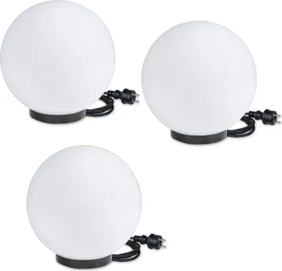 Image de Set de 3 lampes boules Ø 30cm blanc E27 avec 3m de câble de raccordement prémonté