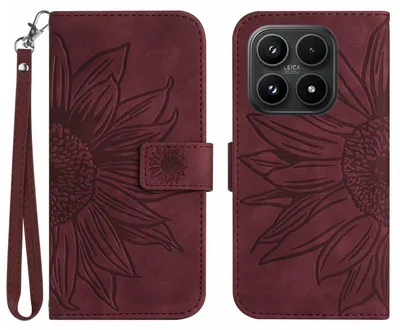 Produktbild von Xiaomi 17 Hülle - Coverup Sonnenblume Klapphülle mit Schlüsselband - Bordeaux