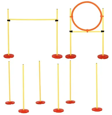 Zdjęcie produktu dla Zestaw agility dla psów | Kolor: żółty | Wymiary: 23 x 128 x 9-100 cm
