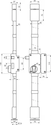 Image de Boitier de serrure en applique Beluga à tirage pour porte d'entrée, droite, 3 pts, axe 45mm, blanc - THIRARD