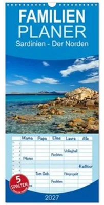 Produktbild von Familienplaner 2027 - Sardinien - Der Norden mit 5 Spalten (Wandkalender, 21 x 45 cm) CALVENDO