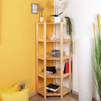 Produktbild von Bücherregal - 74 cm breit, Kiefer Holz-Massiv, Farbe: Natur
