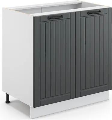 Produktbild von Spülenunterschrank Vicco Fame-Line Anthrazit Landhaus 80 cm mit Regal, ohne Arbeitsplatte, Model 36013