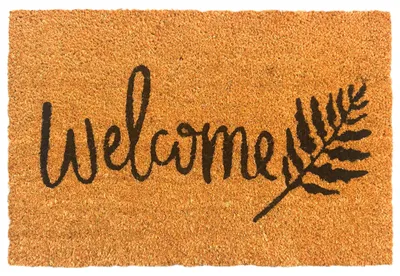 Produktbild von Relaxdays Fußmatte Kokos, Welcome, 60x40cm, rutschfest, wetterfest, Fußabstreifer innen & außen, Türvorleger, mehrfarbig