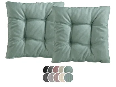 Produktbild von XDREAM 2er Set Stuhlkissen | 38 x 38 x 6 cm | türkis | Sitzkissen für Garten, Küche und Esszimmer